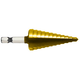 3/16-1/2 x 1/16 HSS Heavy-Duty TiN 118 Step Drill