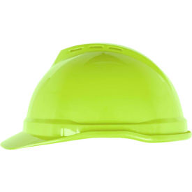 V-Gard® 500 Cap Vented 6-Point Fas-Trac III, Hi-Viz Yellow-Green