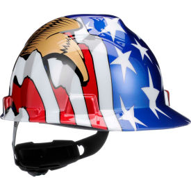MSA V-Gard® American Freedom Series Slotted Protective Cap, American Flag With 2 Eagles