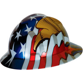MSA V-Gard American Freedom Series Protective Hat, American Flag With 2 Eagles