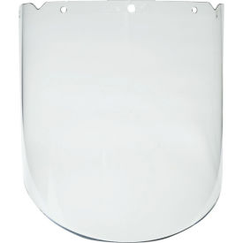 V-Gard Visor, PC, Clear, Molded, 10.375"W x 17"L x .098"H, Anti-Fog/Anti-Scratch