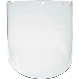 V-Gard Visor, PC, Clear, Molded, 9.25"W x 17"L x .098"H, Anti-Fog/Anti-Scratch