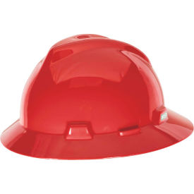 V-Gard Slotted Full-Brim Hat With Staz-On Suspension, Red