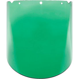 V-Gard Visor, PC, Green Tint, Molded, 9.25"W x 17"L x .098"H, Anti-Fog/Anti-Scratch