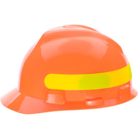 V-Gard® Slotted Cap With Yellow-Green Stripe, Hi-Viz Orange