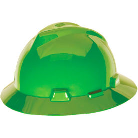 V-Gard Slotted Full-Brim Hat With Staz-On Suspension, Brigth Lime Green