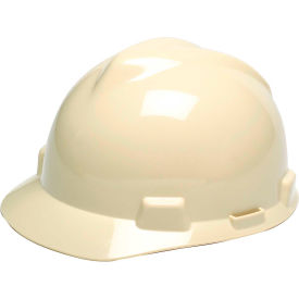MSA V-Gard Slotted Cap With Staz-On Suspension, Light Buff