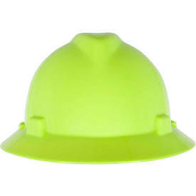 V-Gard Slotted Full-Brim Hat With 1-Touch Suspension, Hi-Viz Yellow-Green