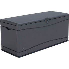 Outdoor Storage Deck Bench Box 130 Gallon - Gray w/Black Bottom