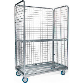 Front Open Wire Steel Cargo Cart, 1200 lb. Capacity, 48"L x 24"W x 70"H