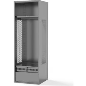 Framed Stadium Locker w/ Shelf & Footlocker, 18"W x 18"D x 72"H, Gray, All-Welded