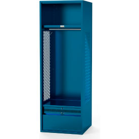 Framed Stadium Locker with Shelf & Footlocker, 18"W x 18"D x 72"H, Blue, All-Welded