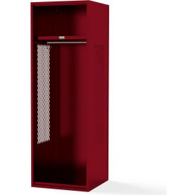 Framed Stadium Locker w/ Shelf, 18"W x 18"D x 78"H, Red, All-Welded