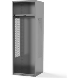Framed Vented Stadium Locker w/ Shelf, 18"W x 18"D x 72"H, Gray, Unassembled