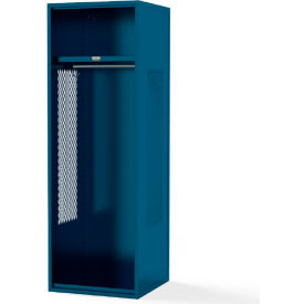 Framed Stadium Locker w/ Shelf, 24"W x 18"D x 76"H, Blue, All-Welded