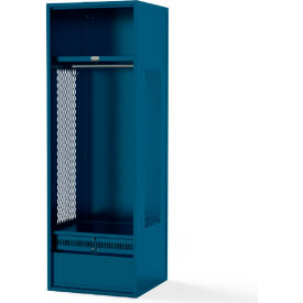 Framed Vented Stadium Locker with Shelf & Footlocker, 24"W x 18"D x 78"H, Blue, All-Welded