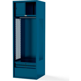Framed Vented Stadium Locker, Security Box, Footlocker, 24"Wx18"Dx78"H, Blue, All-Welded