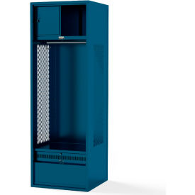 Framed Stadium Locker w/ Security Box & Footlocker, 18"W x 18"D x 78"H, Blue, All-Welded