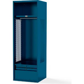 Framed Vented Stadium Locker with Shelf and Footlocker 24"W x 24"D x 78"H, Blue, All-Welded