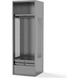 Framed Vented Stadium Locker w/ Shelf & Footlocker 24"W x 18"D x 72"H, Gray, Unassembled