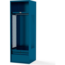 Framed Vented Stadium Locker with Shelf & Footlocker 18"W x 18"D x 72"H, Blue, Unassembled