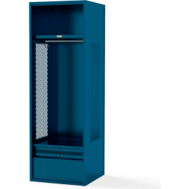 Framed Vented Stadium Locker with Shelf and Footlocker 24"W x 18"D x 72"H, Blue, Unassembled