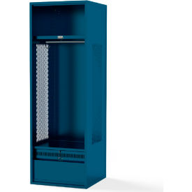 Framed Stadium Locker w/ Shelf & Footlocker, 18"W x 18"D x 76"H, Blue, All-Welded