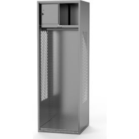 Framed Vented Stadium Locker with Shelf, Security Box, 24"Wx21"Dx72"H, Gray, Unassembled