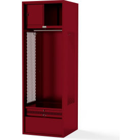 Framed Stadium Locker, Shelf, Security Box, Footlocker, 24"Wx21"Dx76"H, Red, All-Welded