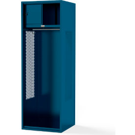 Framed Vented Stadium Locker with Shelf & Security Box, 24"Wx24"Dx76"H, Blue, All-Welded