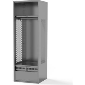 Framed Stadium Locker w/ Shelf & Footlocker, 18"W x 18"D x 72"H, Gray, Unassembled