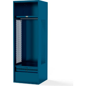 Framed Vented Stadium Locker with Shelf and Footlocker, 24"W x 21"D x 72"H, Blue, Unassembled