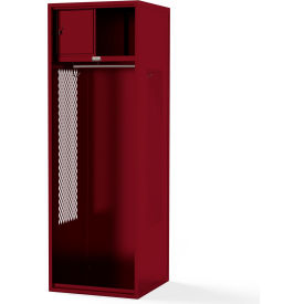 Framed Stadium Locker with Shelf & Security Box, 18"W x 18"D x 72"H, Red, All-Welded