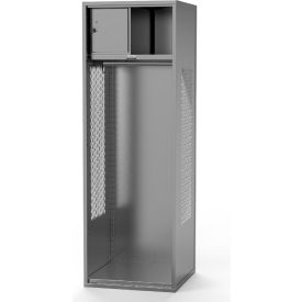 24"W x 18"D x 76"H Framed Stadium Locker with Shelf & Security Box, Gray, All-Welded