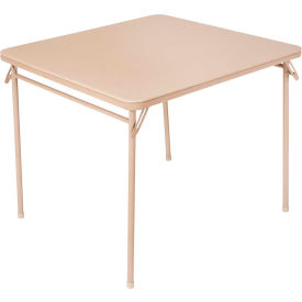 Square Vinyl Top Folding Table, 34" x 34" x 29", Beige