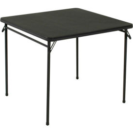 Square Vinyl Top Folding Table, 34" x 34" x 29", Black
