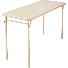 Vinyl Top Folding Table, 48" x 20" x 29", Beige