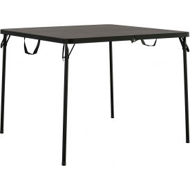 Fold-in-Half Resin Table, 38-1/2" Square Top, Black