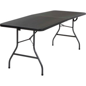 Fold-in-Half Plastic Table, 72" x 30" x 29", Black