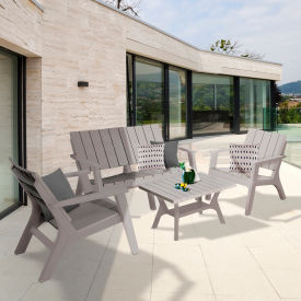 Enzo 4 Piece Outdoor Sofa Seating Set, Gray