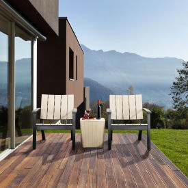 Enzo 3 Piece Outdoor Patio Seating Set, Black/Gray