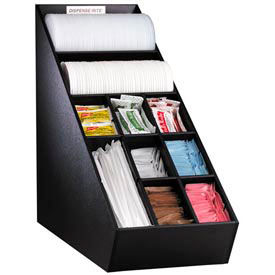 Dispense-Rite Countertop Lid, Straw & Condiment Organizer - Narrow, Black