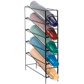 Dispense-Rite 5 Section Vertical Wire Rack Cup Dispenser