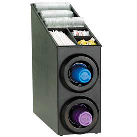 Upright 2 Tier Cup Dispense Cabinet with Lid & Straw Organizer
