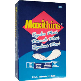 Maxithins #4 Full Protection Sanitary Napkins Individually Boxed, 250/Case