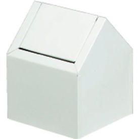 Double Entry Swing Top Sanitary Napkin Metal Floor Receptacle, White