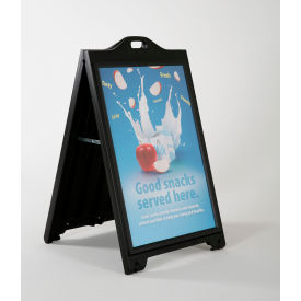 Two-Sided Street Sign Poster W/ Lens, Black, 28-9/10"L x 26-3/4"W x 44-11/16"H