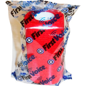 4" x 5 Yards Self Adhesive Bandage, Non-Latex, True Red, Pack of 8