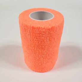 3" x 5 Yards Self Adhesive Bandage, Latex, Orange, Pack of 10