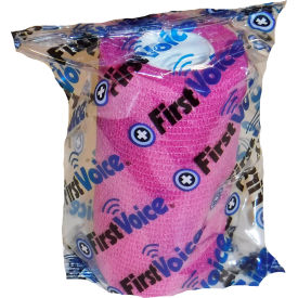 4" x 5 Yards Self Adhesive Bandage, Non-Latex, Bright Pink, Pack of 4